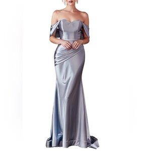 Cinderella Divine Gray Satin Dress Size Small